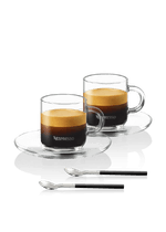 Set de 2 Tazas Doble Espresso Vertuo de vidrio con cucharas